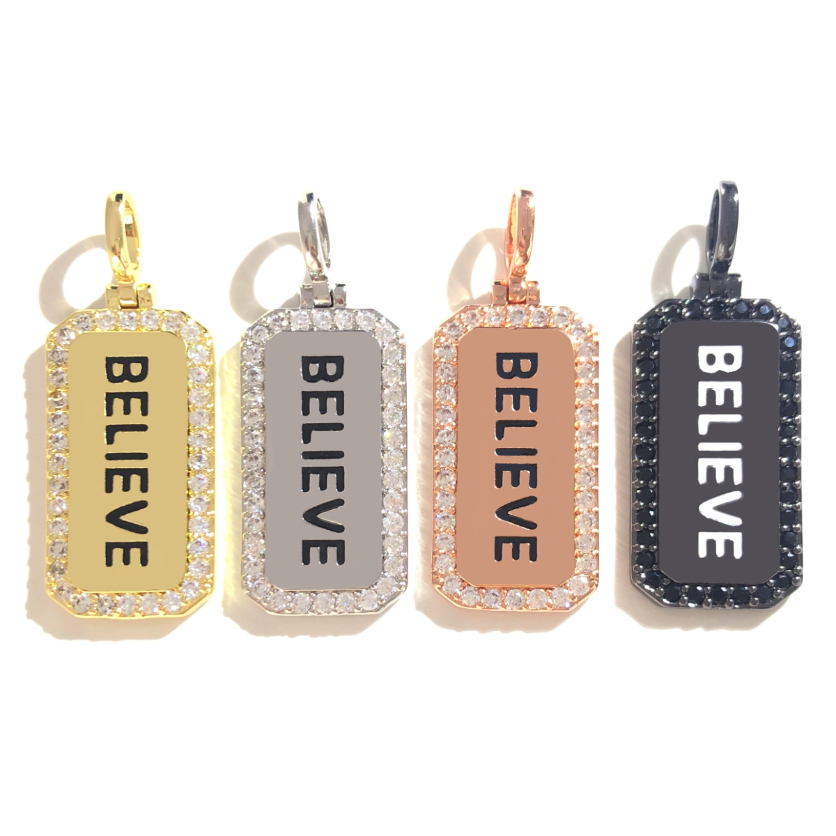 Jewelry Making Quotes - 5pcs BELIEVE Word Tag Charm Religious