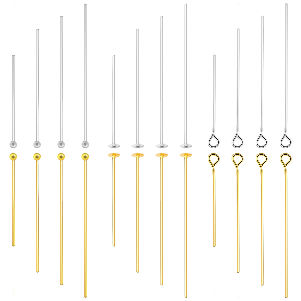 Jewelry Making Head Pins - 50-100pcs Stainless Steel Flat Head Pins