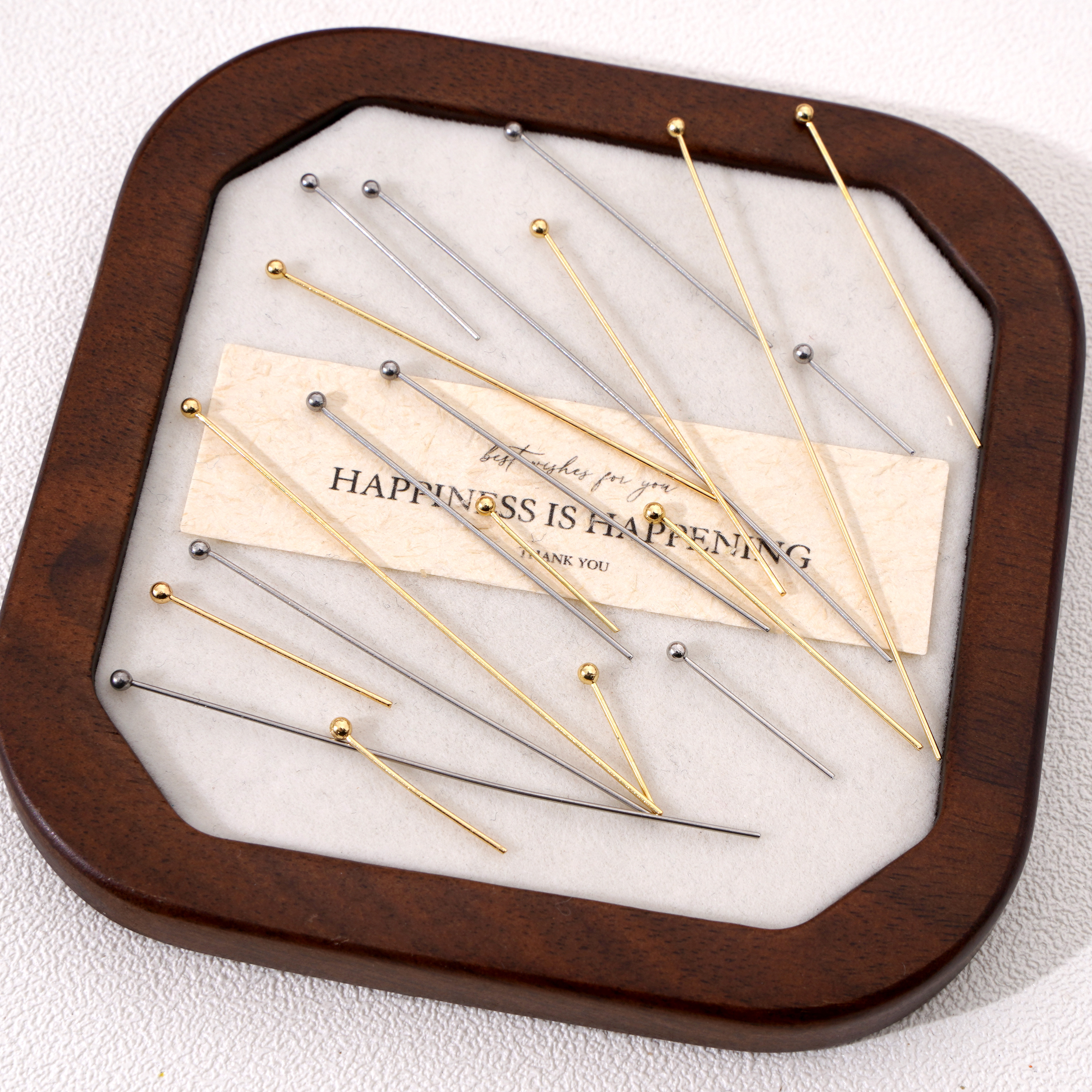 Jewelry Making Head Pins - 50-100Pcs 0.6mm Stainless Steel Rhodium/Gold Color
