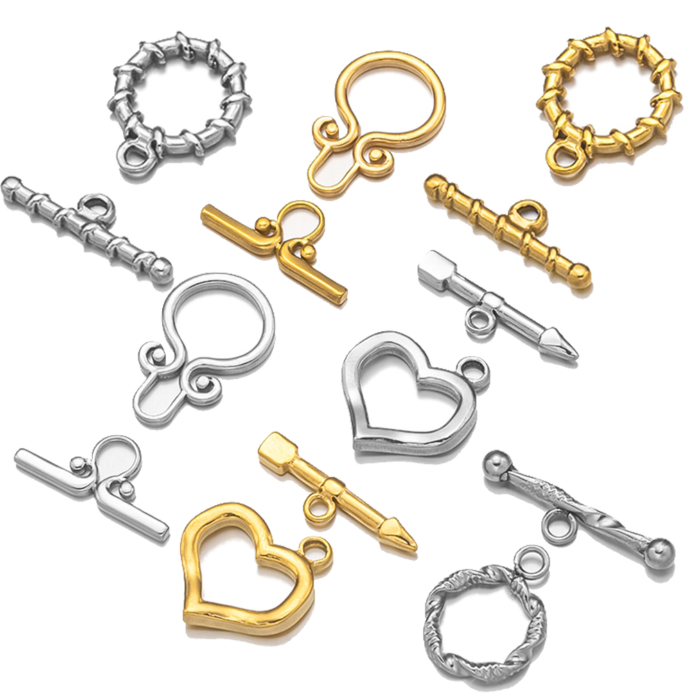 Toggle Clasp Gold - 2 Set tainless Steel Gold Toggle