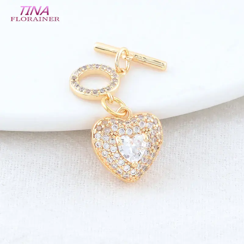 Toggle Clasp Gold - 13MM 14K Gold Color Plated Heart