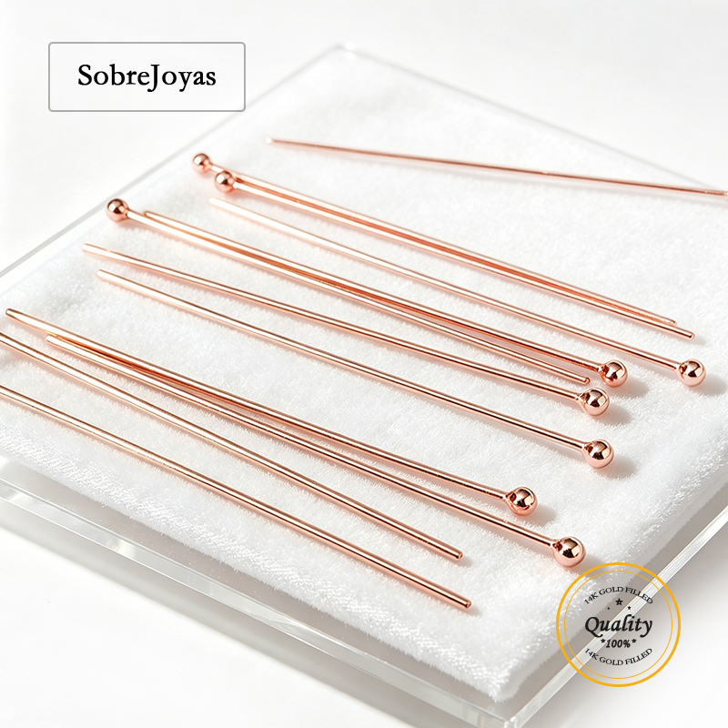 Jewelry Making Head Pins - 14K Rose Gold Filled Ball Headpin