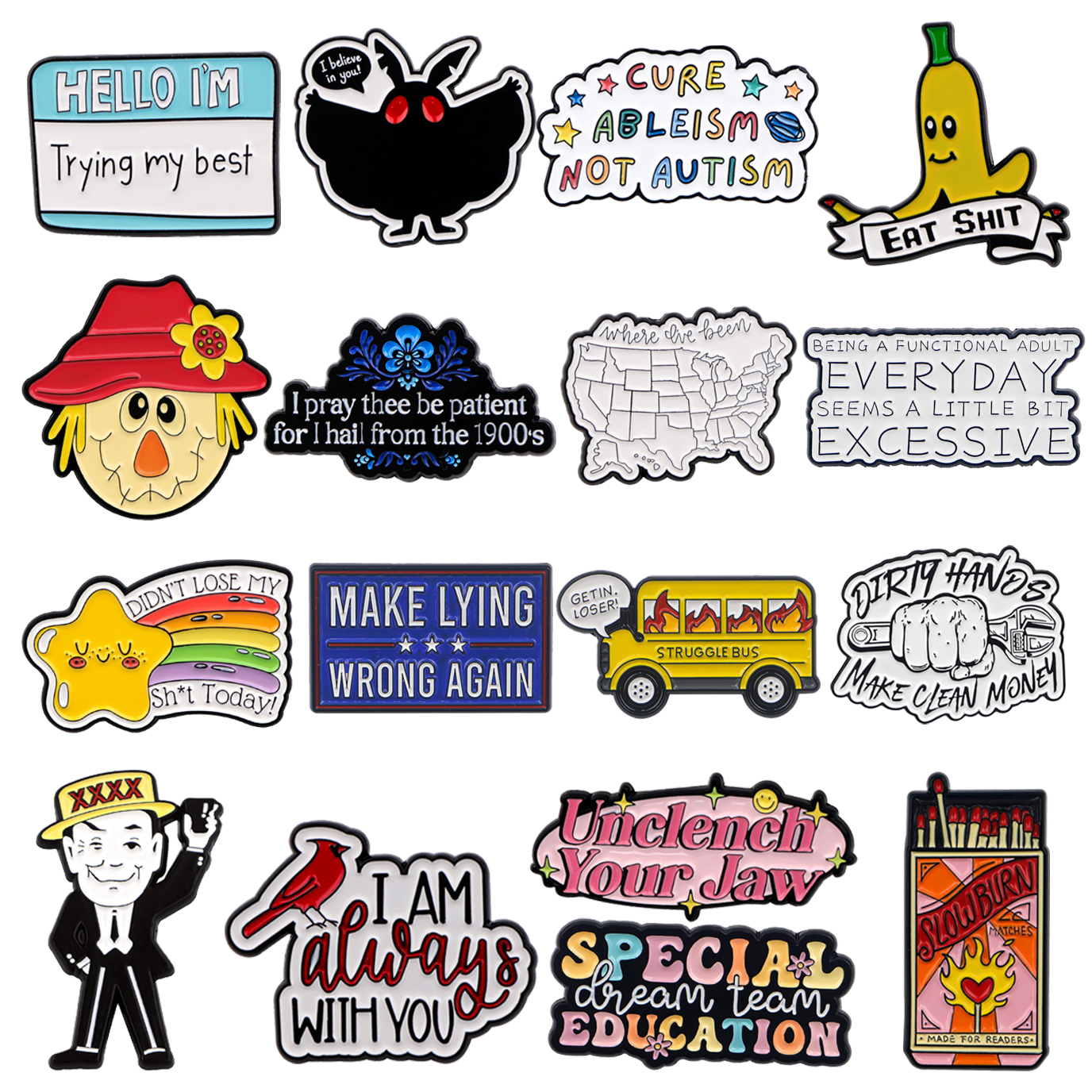 MAKE LYING Enamel Pins Funny Q - Jewelry Making Quotes 리뷰 및 가격