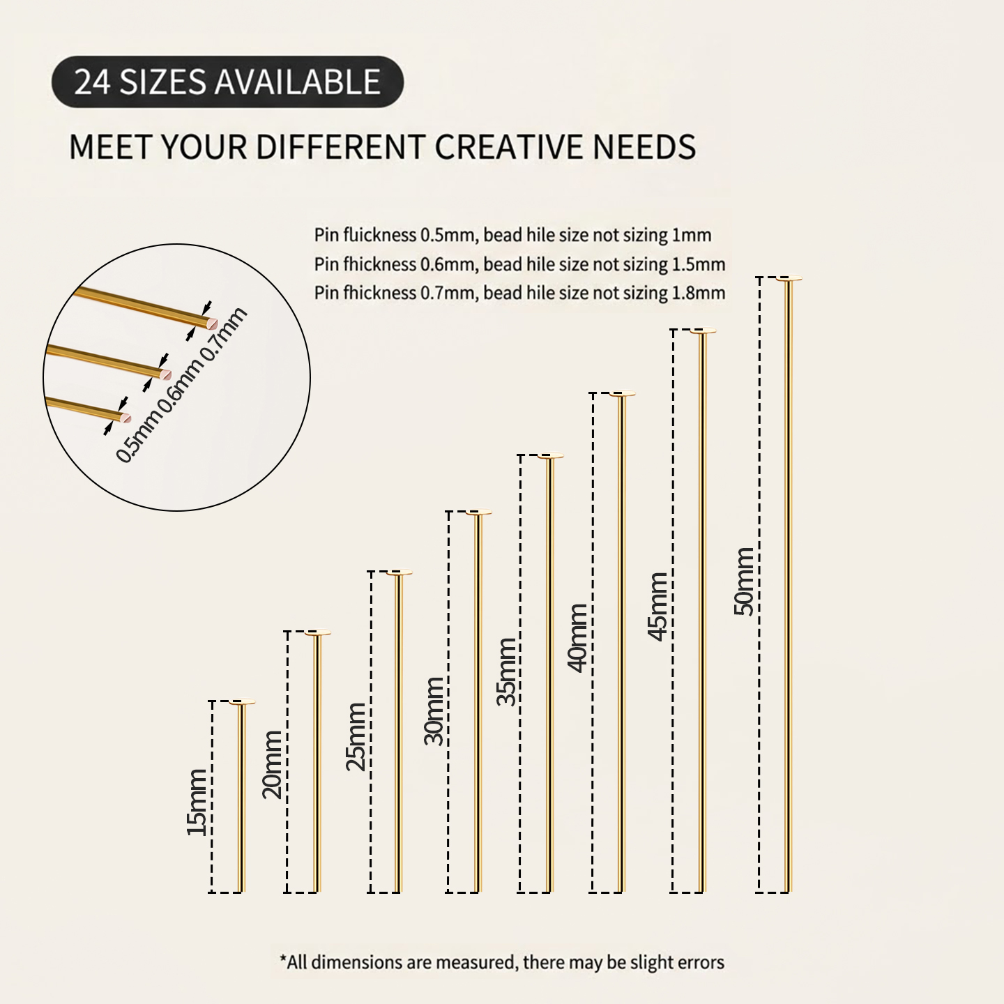 50Pcs 18K Gold Plated Flat Hea - Jewelry Making Head Pins 리뷰 및 가격
