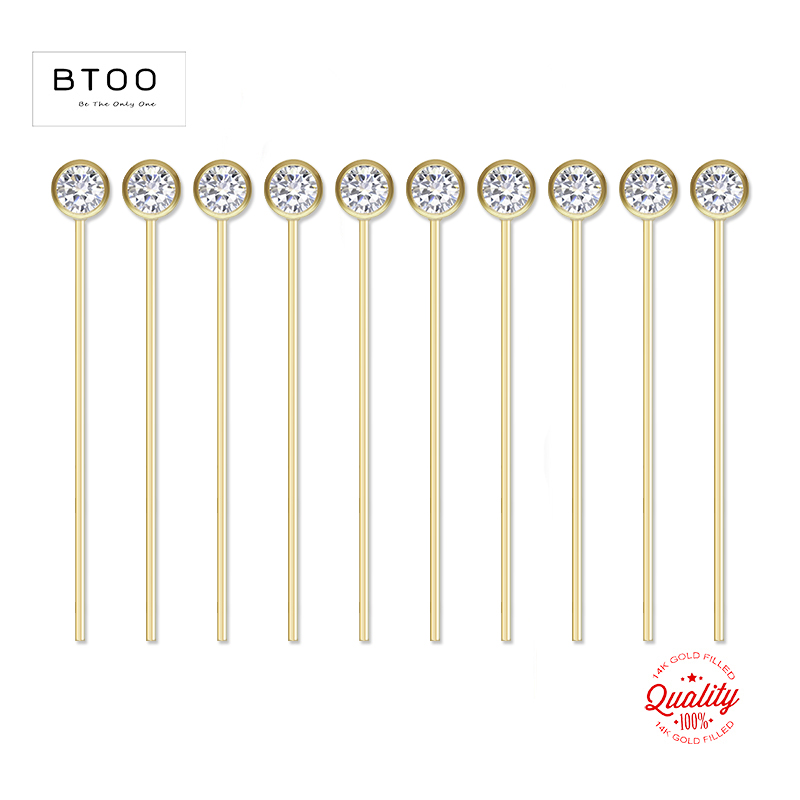 14K Gold Filled Zircon Head Pi - Jewelry Making Head Pins 리뷰 및 가격