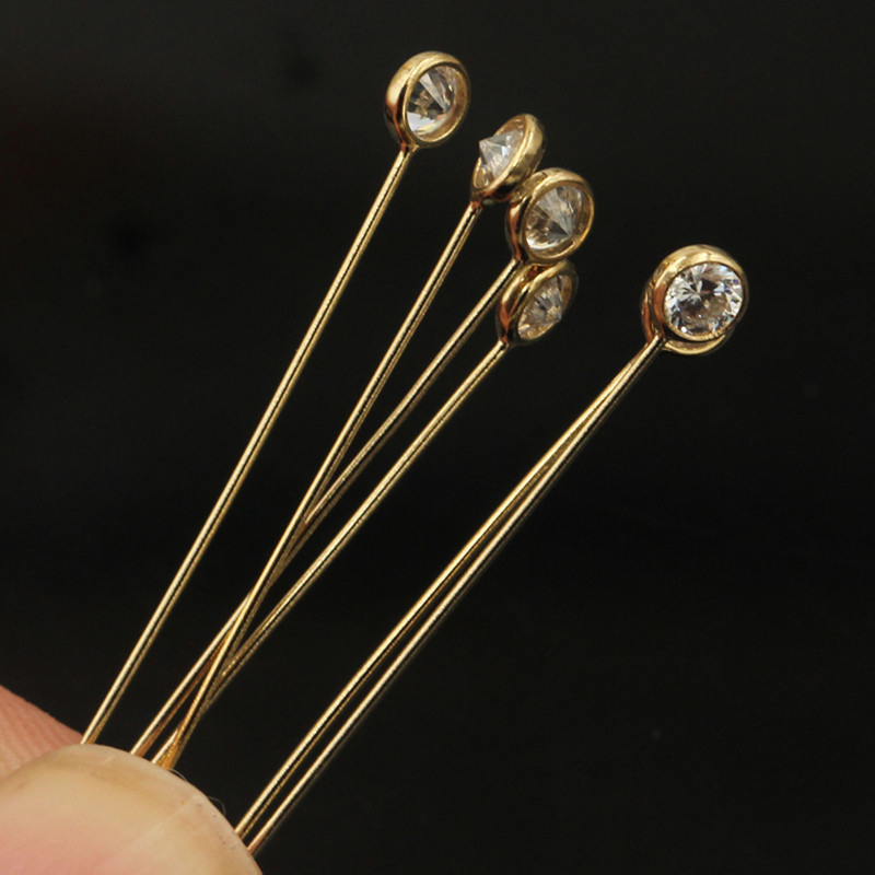 14K Gold Filled Zircon Head Pi - Jewelry Making Head Pins 리뷰 및 가격