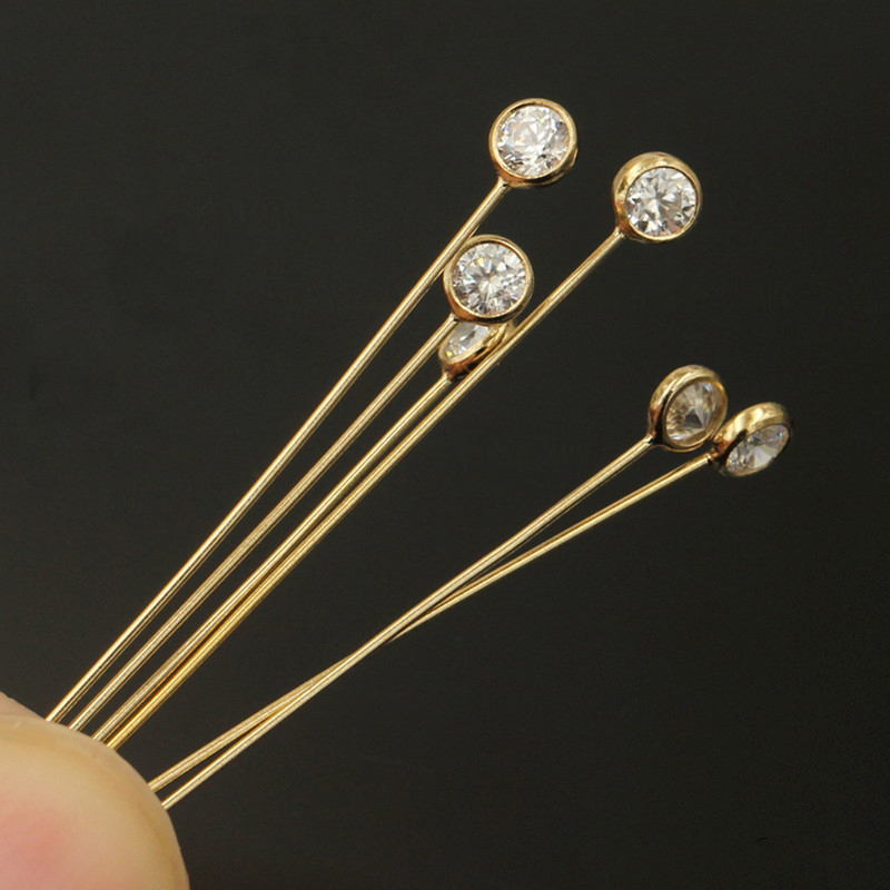 14K Gold Filled Zircon Head Pi - Jewelry Making Head Pins 리뷰 및 가격