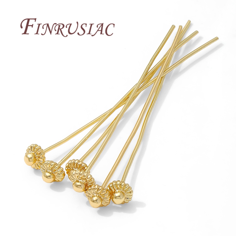 10/20Pcs/Lot 18K Gold-plated P - Jewelry Making Head Pins 리뷰 및 가격