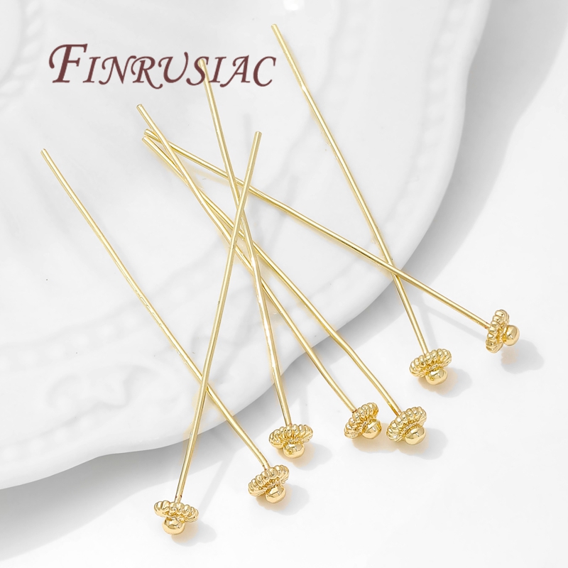 10/20Pcs/Lot 18K Gold-plated P - Jewelry Making Head Pins 리뷰 및 가격