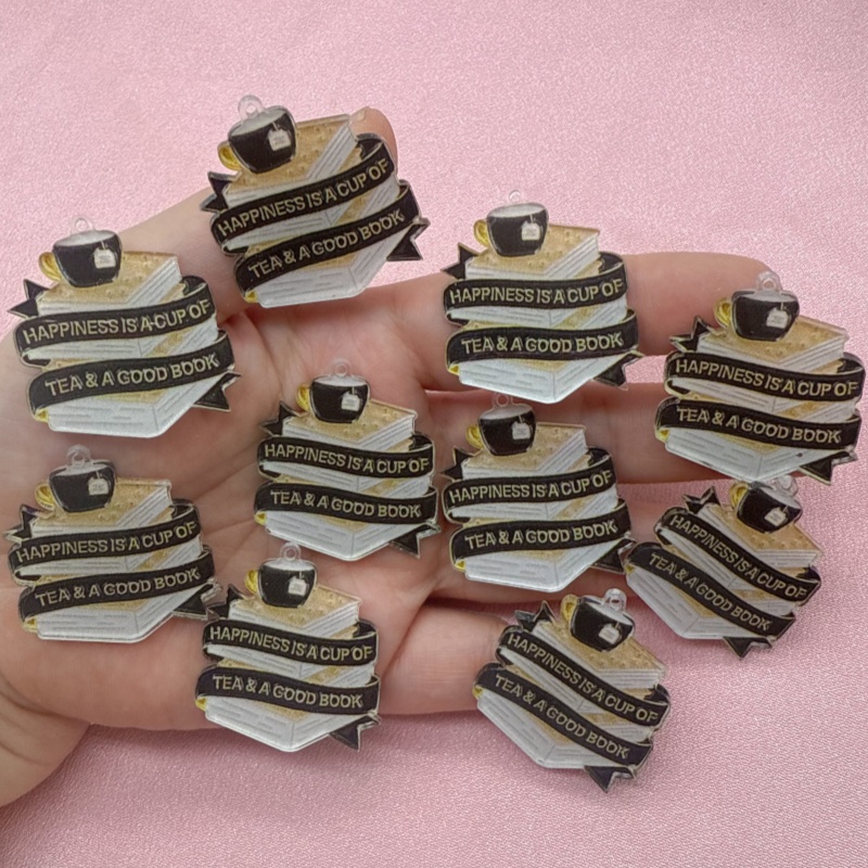 10pcs acrylic book coffee quot - Jewelry Making Quotes 리뷰 및 가격