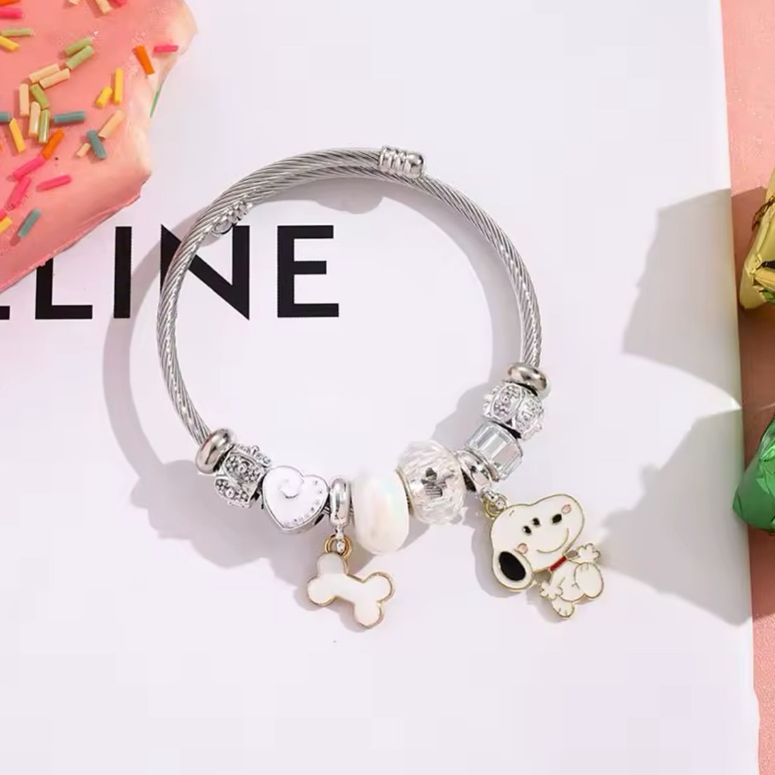 Cute Cartoon Snoopy Bone Heart - Jewelry Making 리뷰 및 가격