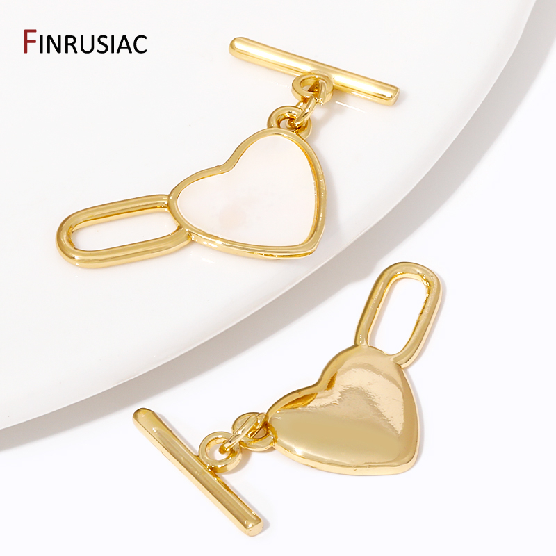 18K Gold Plated Brass Heart OT - Toggle Clasp Gold 리뷰 및 가격