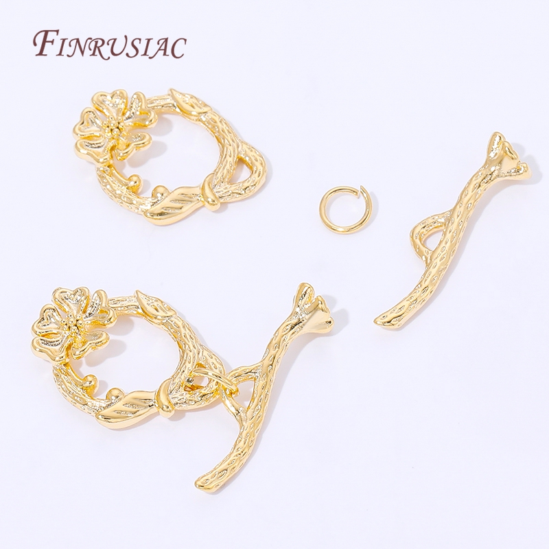 18K Gold Plated Flower Branch  - Toggle Clasp Gold 리뷰 및 가격