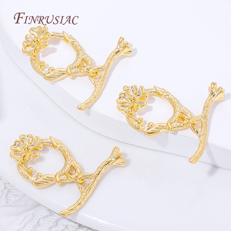 18K Gold Plated Flower Branch  - Toggle Clasp Gold 리뷰 및 가격