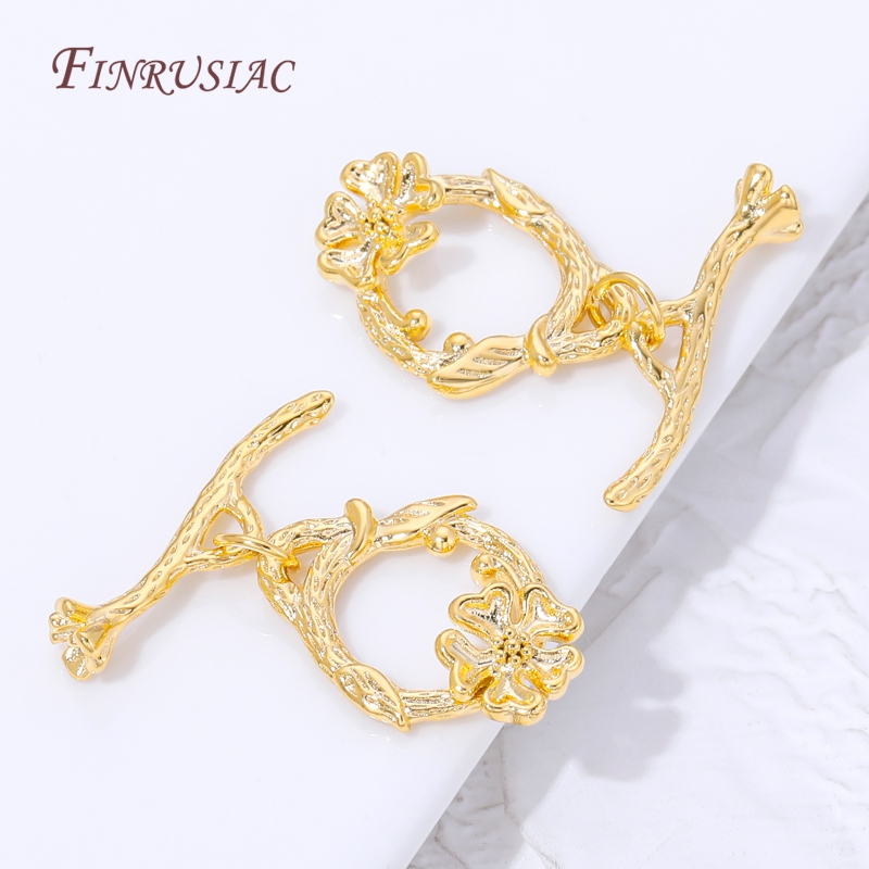 18K Gold Plated Flower Branch  - Toggle Clasp Gold 리뷰 및 가격