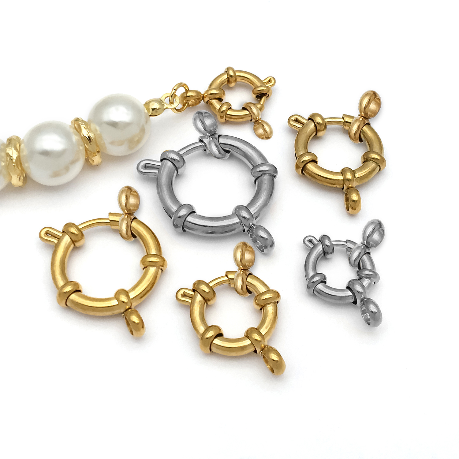 2pcs Stainless Steel Round Cla - Jewelry Making 리뷰 및 가격