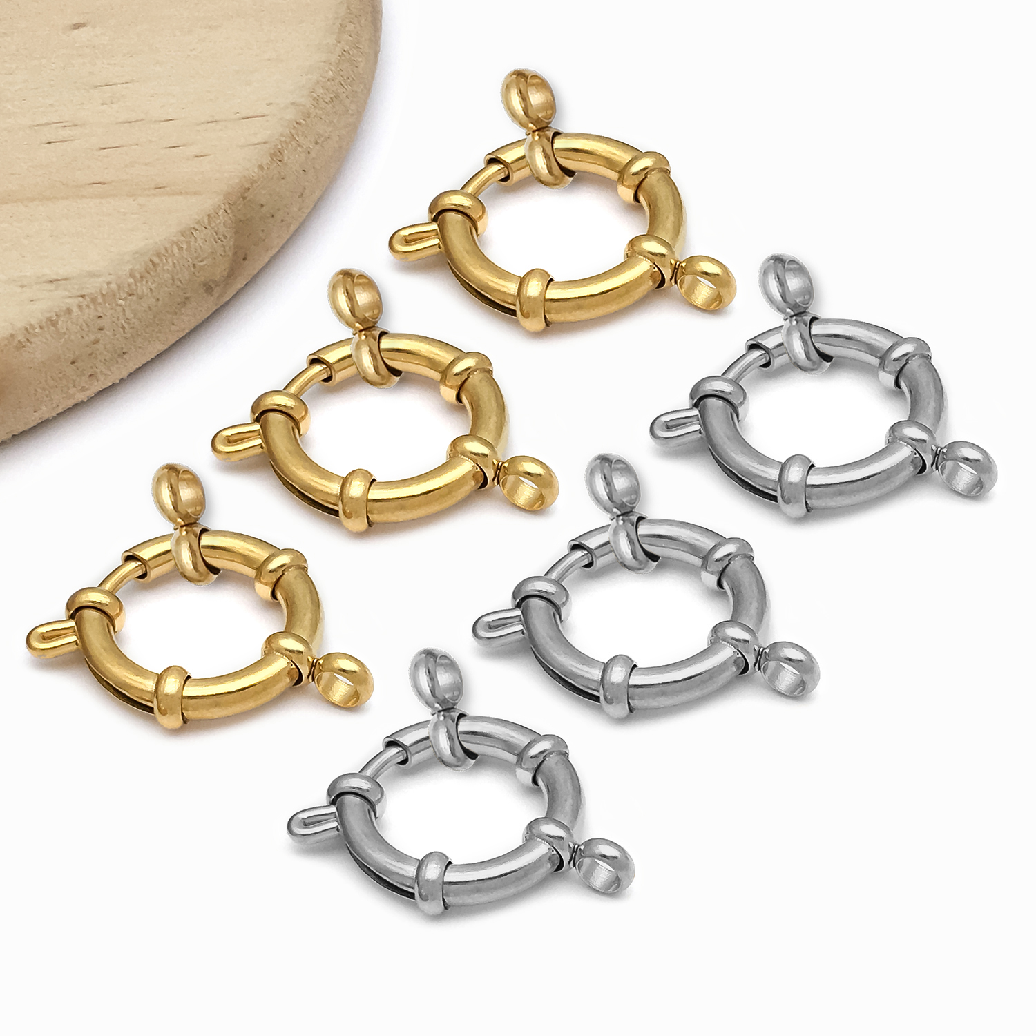 2pcs Stainless Steel Round Cla - Jewelry Making 리뷰 및 가격