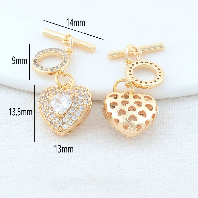 13MM 14K Gold Color Plated Hea - Toggle Clasp Gold 리뷰 및 가격