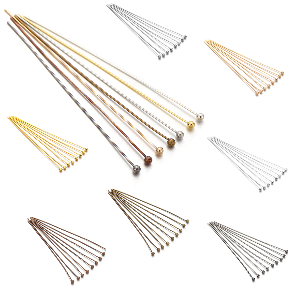 100/200pcs Copper Ball Head Pi - Jewelry Making Head Pins 리뷰 및 가격